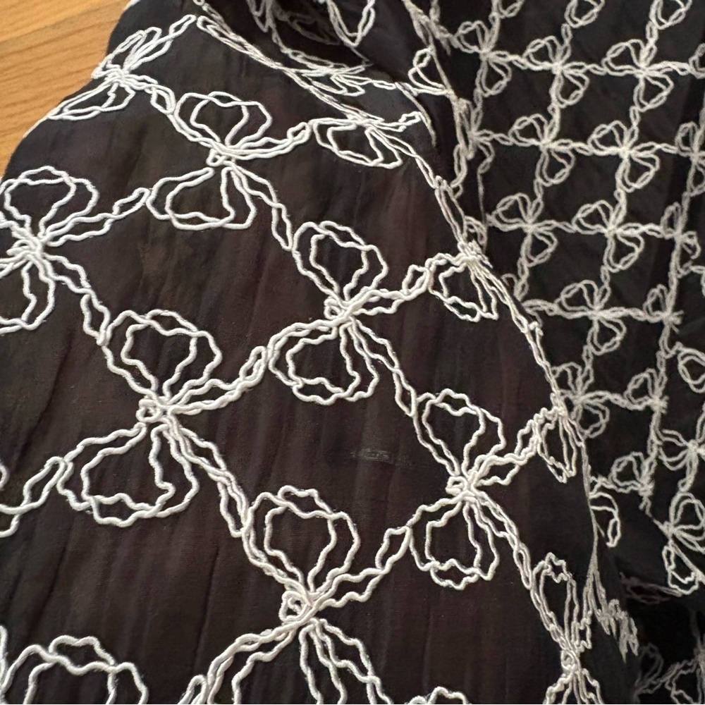 Lisa Says Gah Sheer Black Bow Print Skirt Size XXS - Picture 7 of 7
